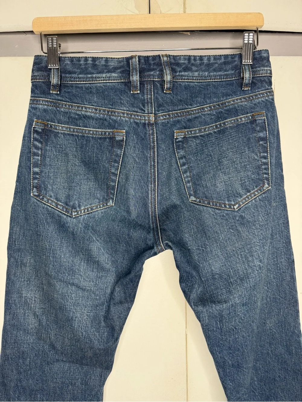 todd shelton men selvage straight jeans size 28x26 blue